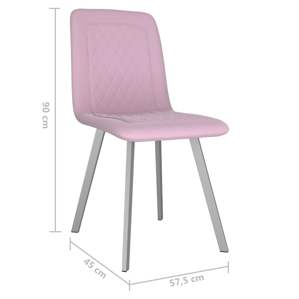 vidaXL Valgomojo kėdės, 4 vnt., rožinės spalvos, aksomas (2x282571)