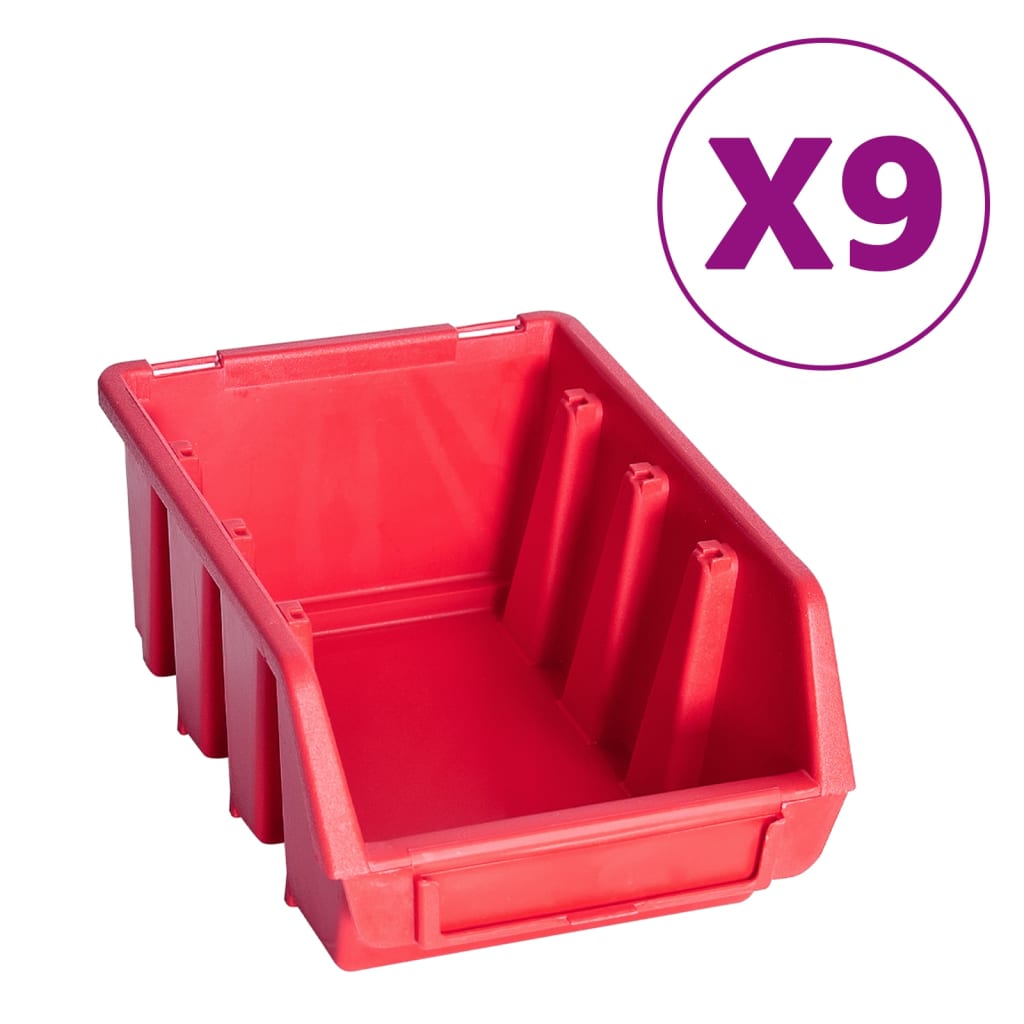 vidaXL Sandėliavimo dėžių rinkinys, 103 dalių, raudonas ir juodas