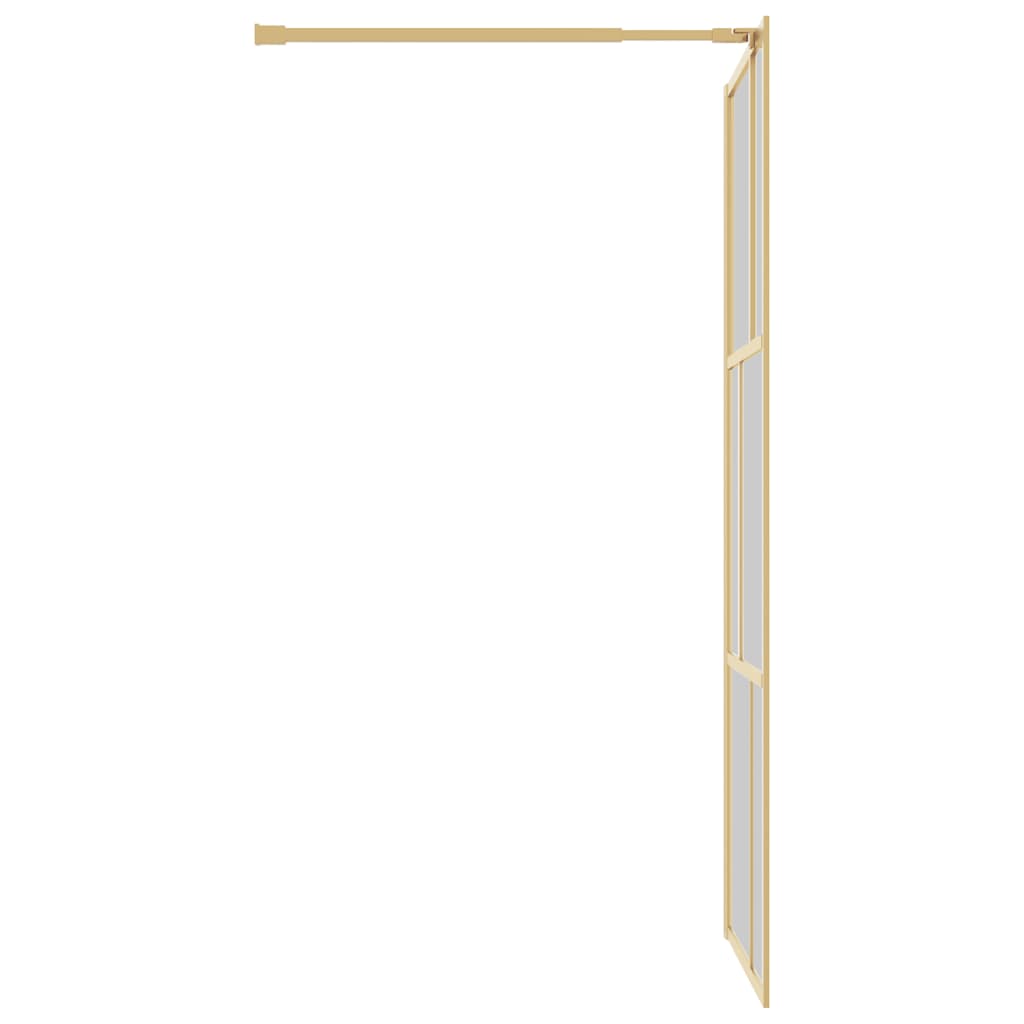 vidaXL Dušo sienelė su skaidriu ESG stiklu, auksinės spalvos, 90x195cm
