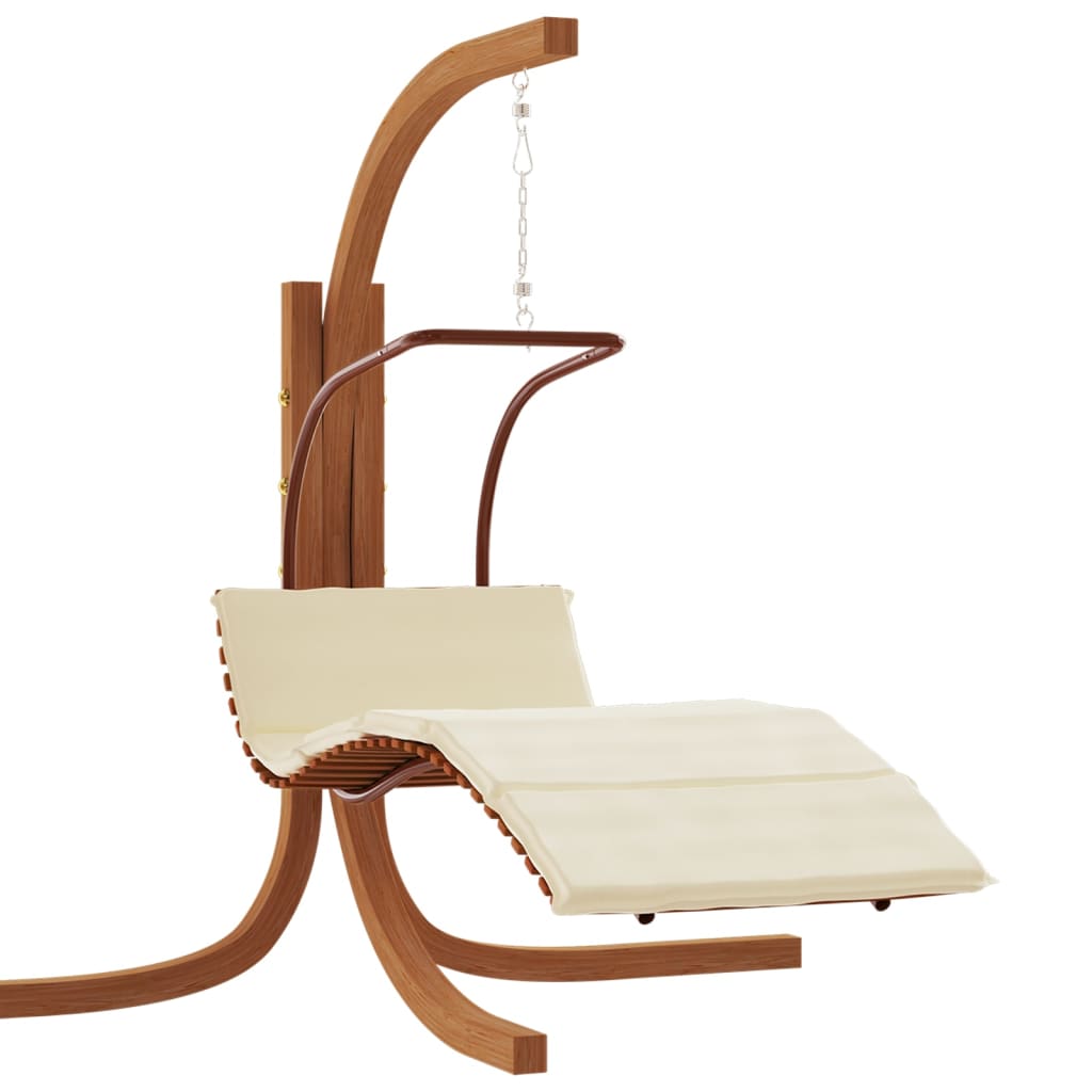 vidaXL Supama kėdė su čiužinuku, audinys ir tuopos medienos masyvas