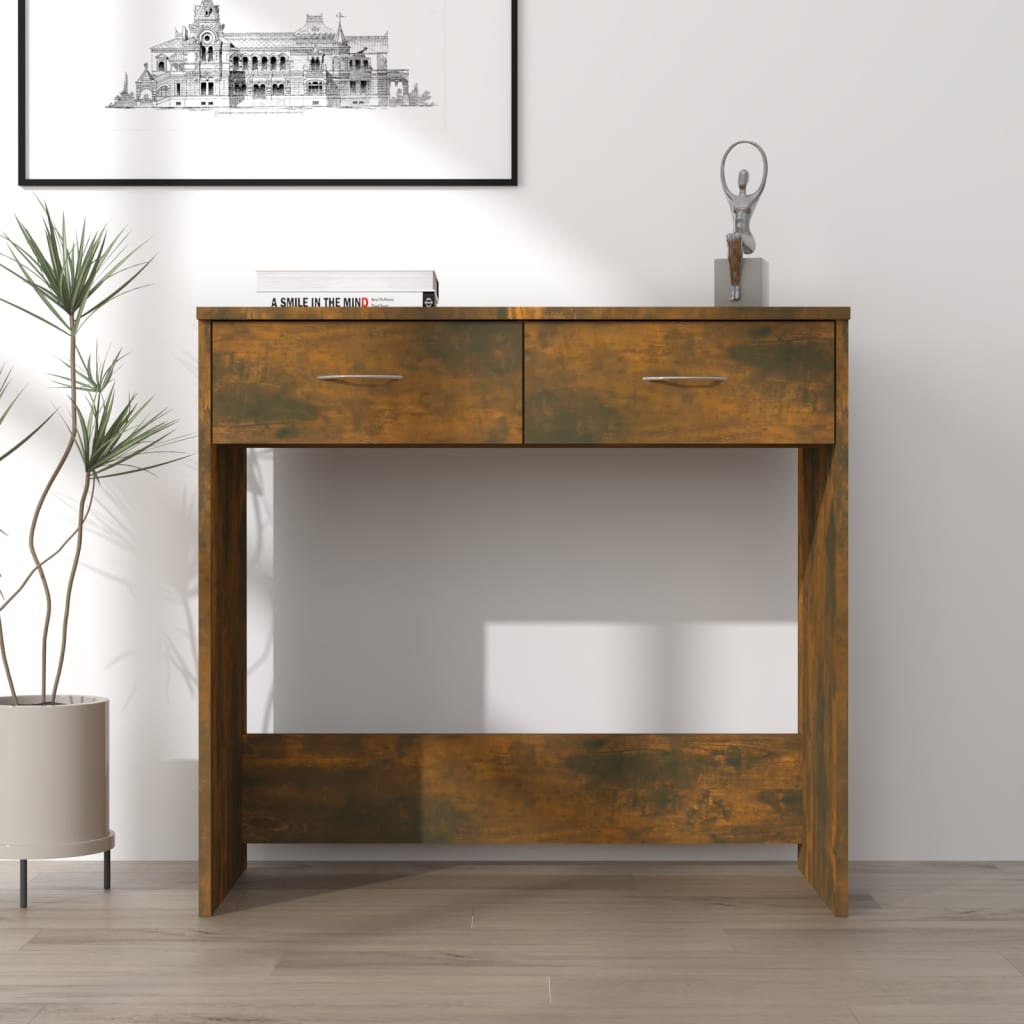 vidaXL Rašomasis stalas, dūminio ąžuolo spalvos, 80x40x75cm, mediena