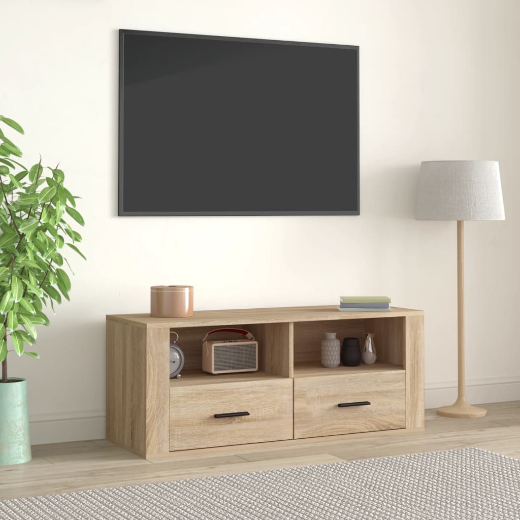 vidaXL Televizoriaus spintelė, ąžuolo, 100x35x40cm, apdirbta mediena