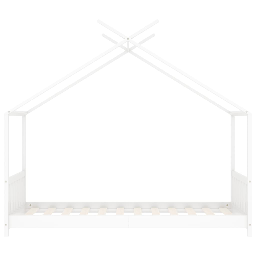 vidaXL Vaikiškos lovos rėmas, baltos spalvos, 70x140cm, pušies masyvas