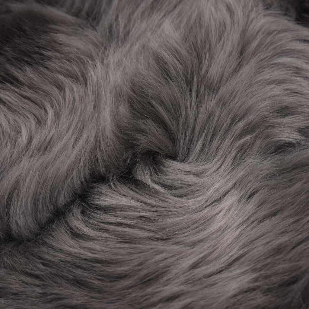 vidaXL Avies kailio kilimėlis, šviesiai pilkos spalvos, 60x180 cm