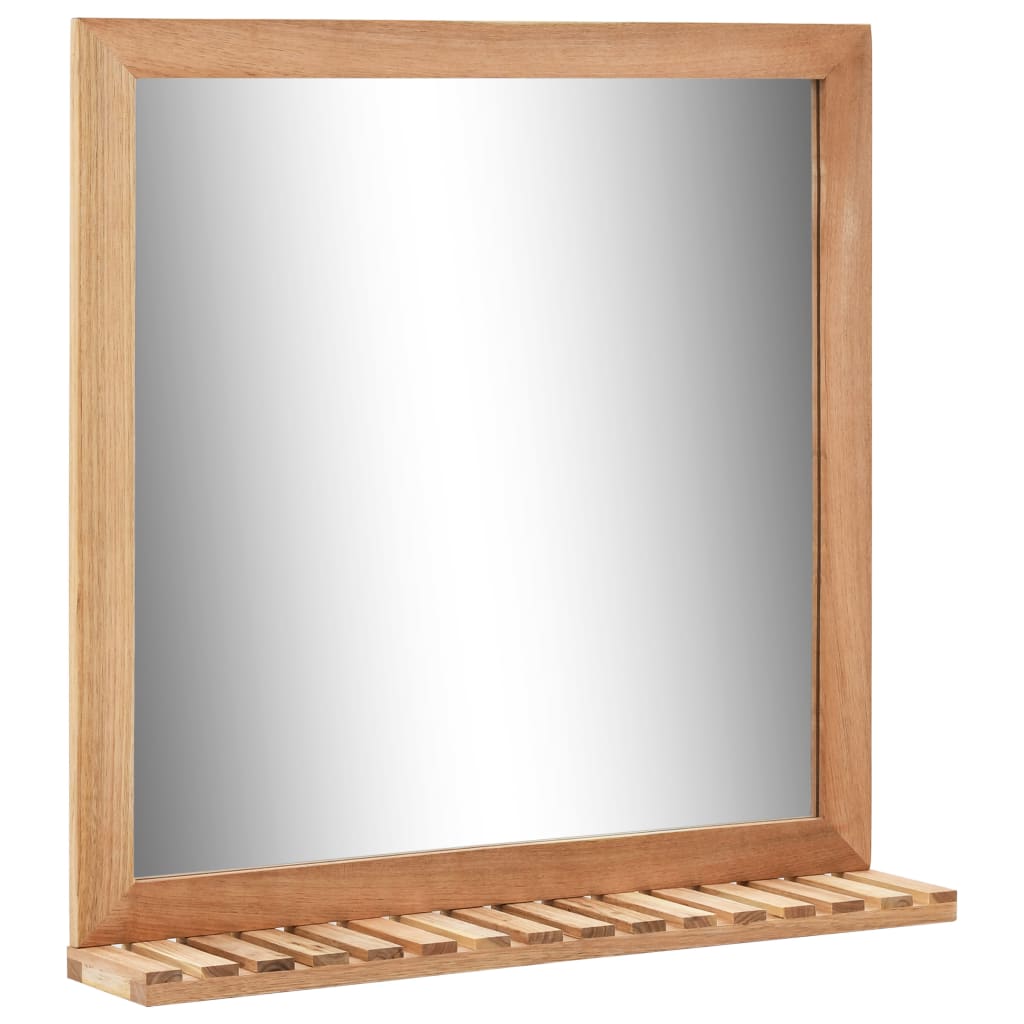 vidaXL Praustuvo spintelė su veidrodžiu, riešutmedžio medienos masyv.