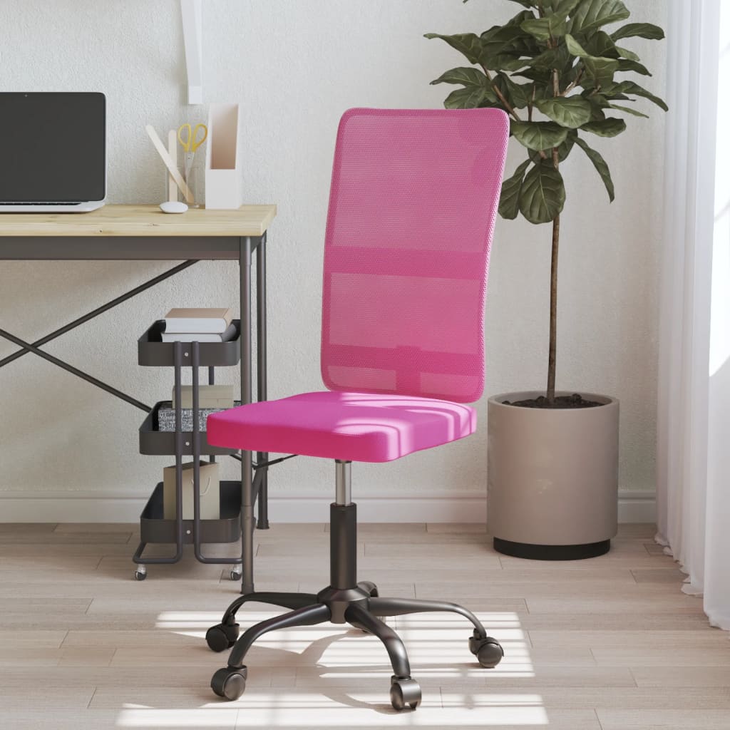 vidaXL Biuro kėdė, rožinė, tinklinis audinys, reguliuojamo aukščio