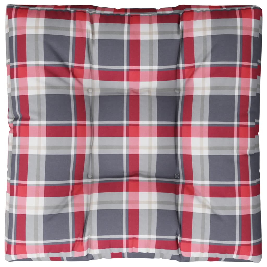 vidaXL Paletės pagalvėlė, raudona, 80x80x12cm, audinys, languota
