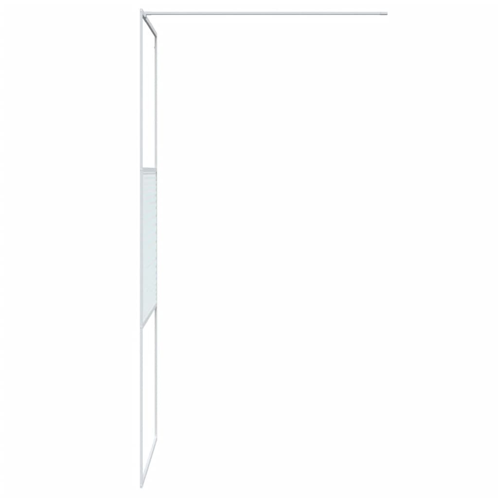 vidaXL Dušo sienelė, balta, 80x195cm, skaidrus ESG stiklas