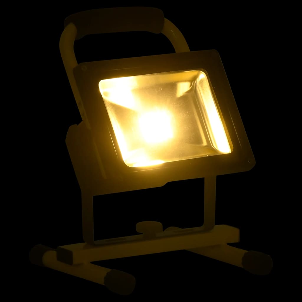 vidaXL Įkraunamas LED šviestuvas su rankena, šiltas baltas, 30W