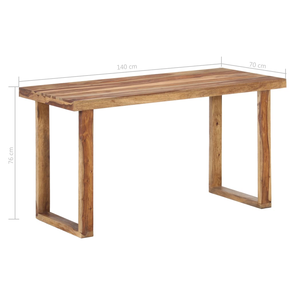 vidaXL Valgomojo stalas, 140x70x76cm, rausvosios dalbergijos masyvas