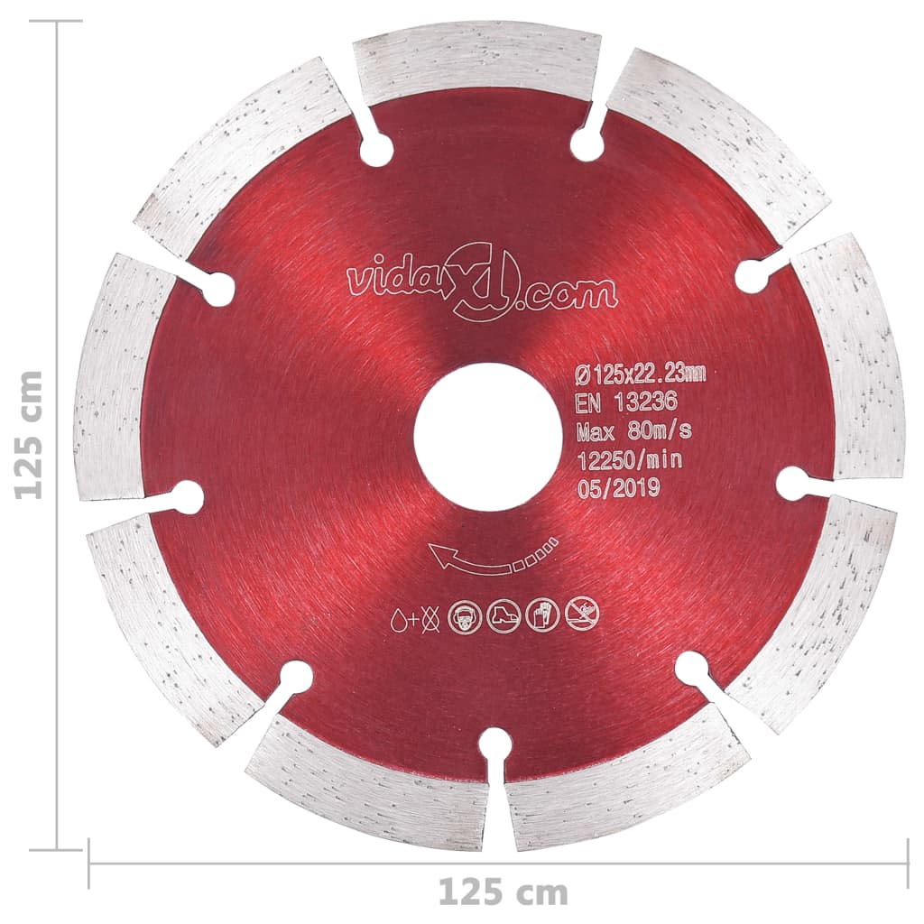 vidaXL Deimantiniai pjovimo diskai, 2vnt., plienas, 125mm