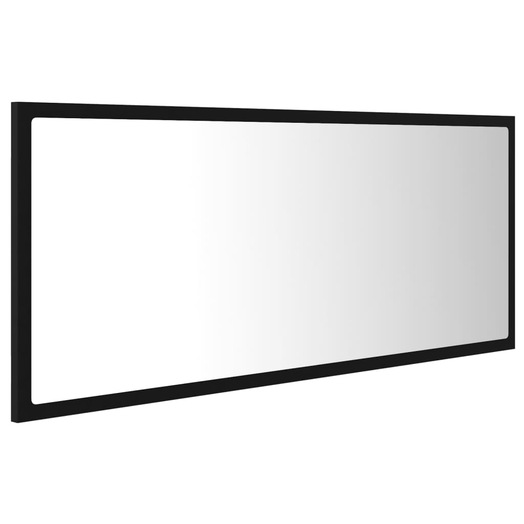 vidaXL Vonios kambario LED veidrodis, juodas, 100x8,5x37cm, akrilas