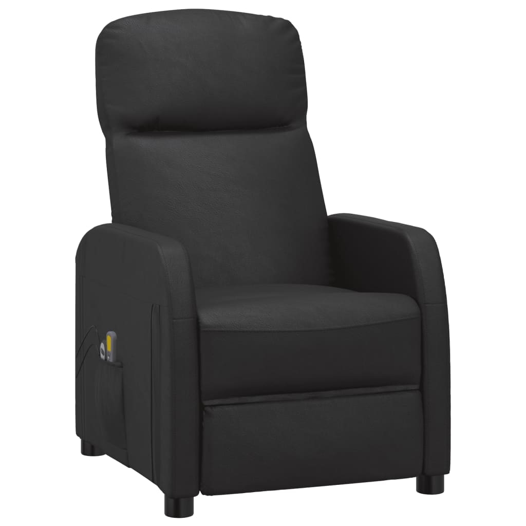 vidaXL Elektrinis masažinis krėslas, juodos spalvos, dirbtinė oda