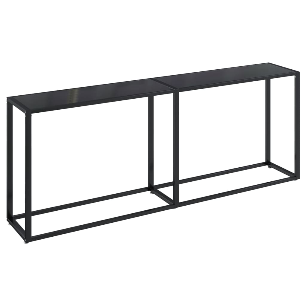 vidaXL Konsolinis staliukas, juodas, 200x35x75,5cm, stiklas