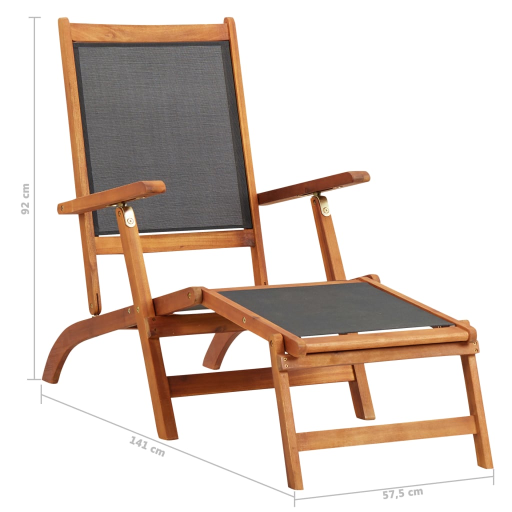 vidaXL Lauko terasos kėdė, akacijos medienos masyvas ir tekstilenas