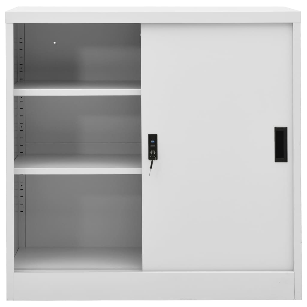 vidaXL Biuro spintelė su stumdomom durim, pilka, 90x40x90cm, plienas