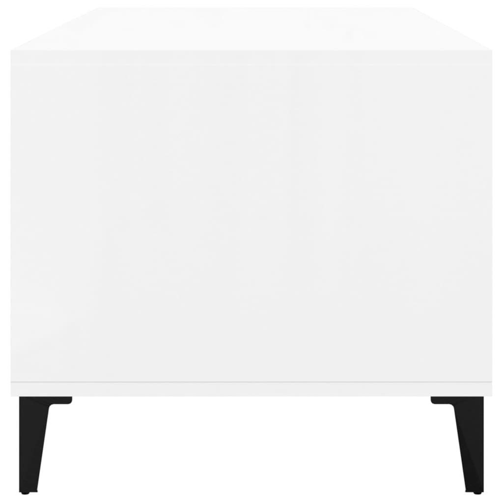 vidaXL Kavos staliukas, baltas, 90x49x45cm, apdirbta mediena, blizgus