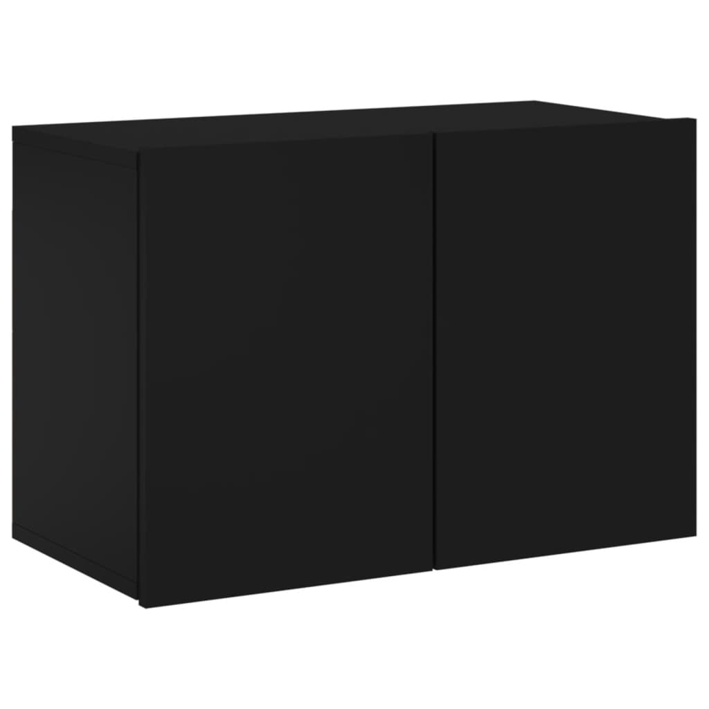 vidaXL Sieninė TV sekcija, 5 dalių, juodos spalvos, apdirbta mediena