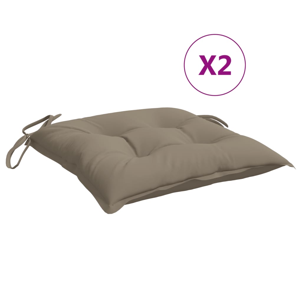 vidaXL Palečių pagalvėlės, 2vnt., taupe, 50x50x7cm, oksfordo audinys
