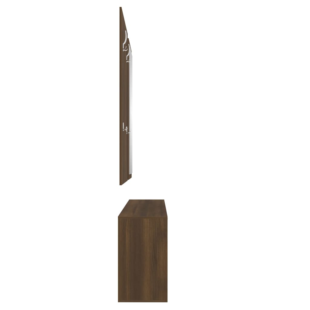 vidaXL 3-1 Batų spintelės komplektas, rudas ąžuolo, apdirbta mediena