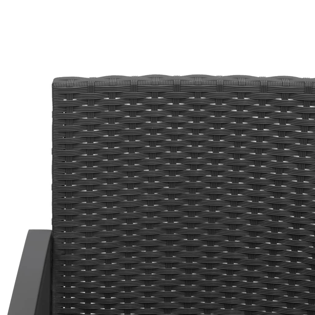 vidaXL Sodo komplektas su pagalvėlėmis, 3 dalių, juodas, PP ratanas