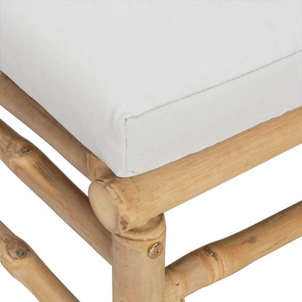 vidaXL Sodo komplektas su pilkomis pagalvėlėmis, 8 dalių, bambukas