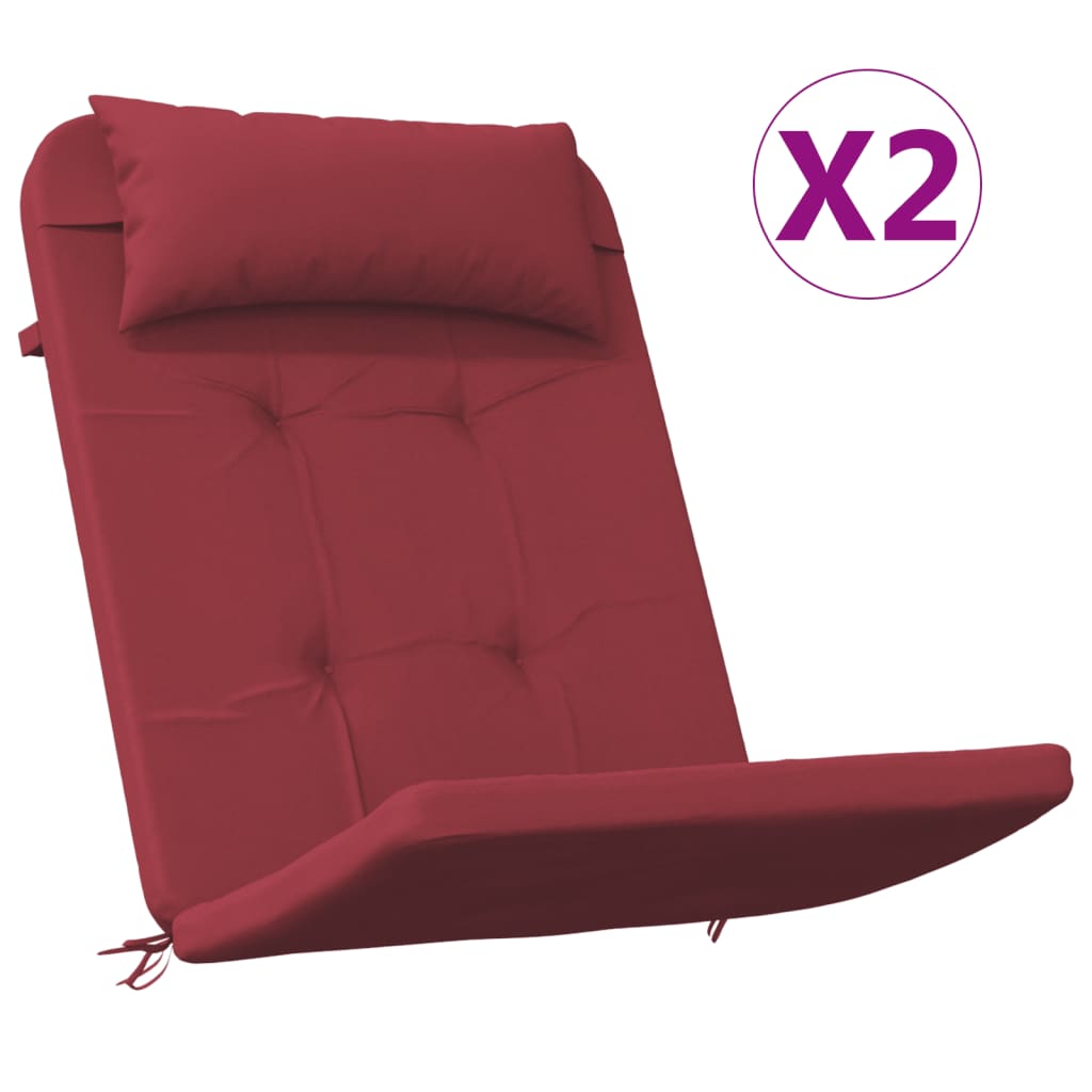 vidaXL Adirondack kėdės pagalvėlės, 2vnt., vyno, oksfordo audinys