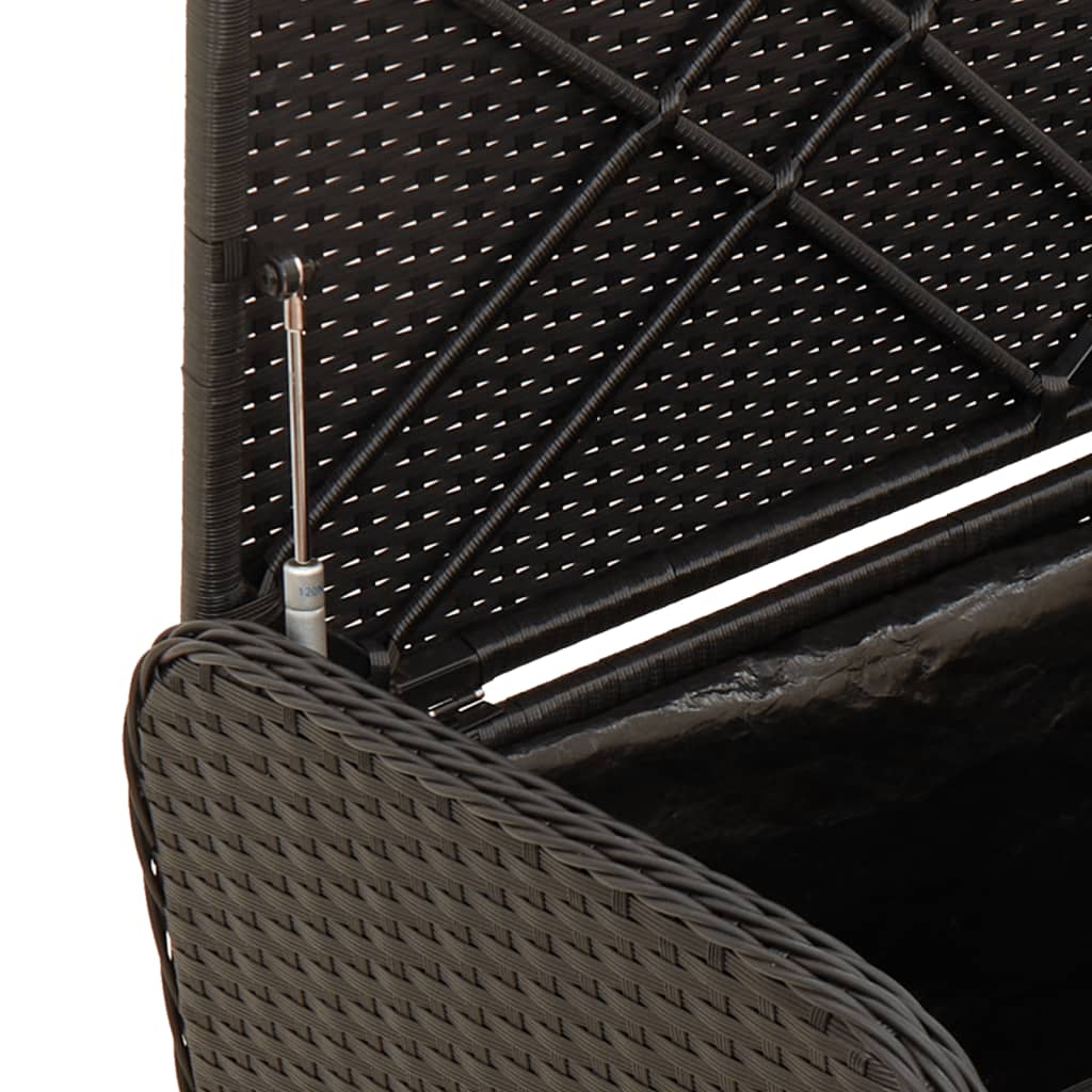 vidaXL Suoliukas-daiktadėžė, juodas, 80x51x52cm, poliratanas