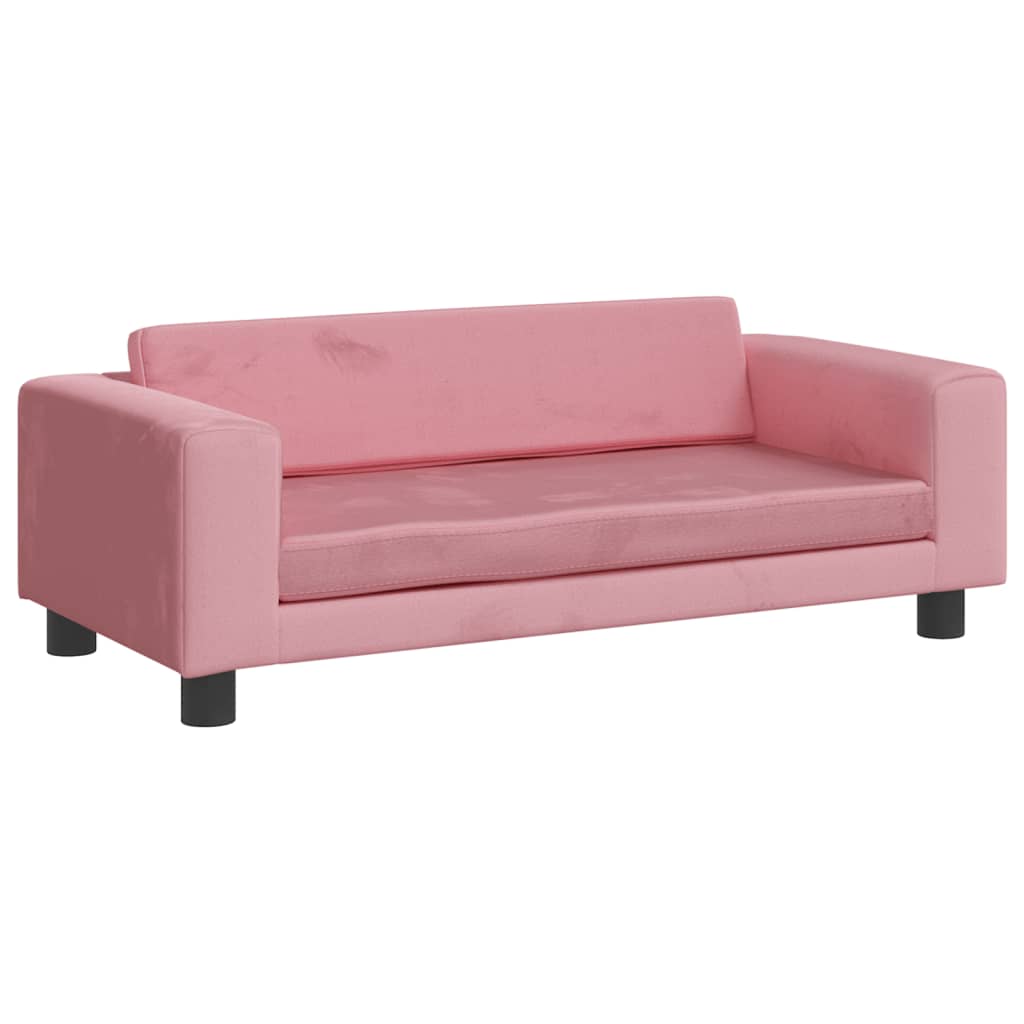 vidaXL Vaikiška sofa su pakoja, rožinė, 100x50x30cm, aksomas