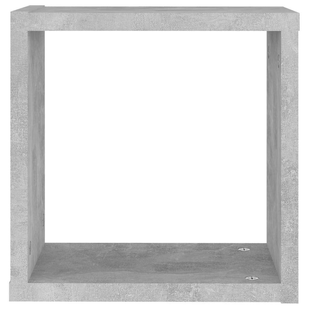 vidaXL Sieninės lentynos, 4vnt., pilkos, 30x15x30cm, kubo formos