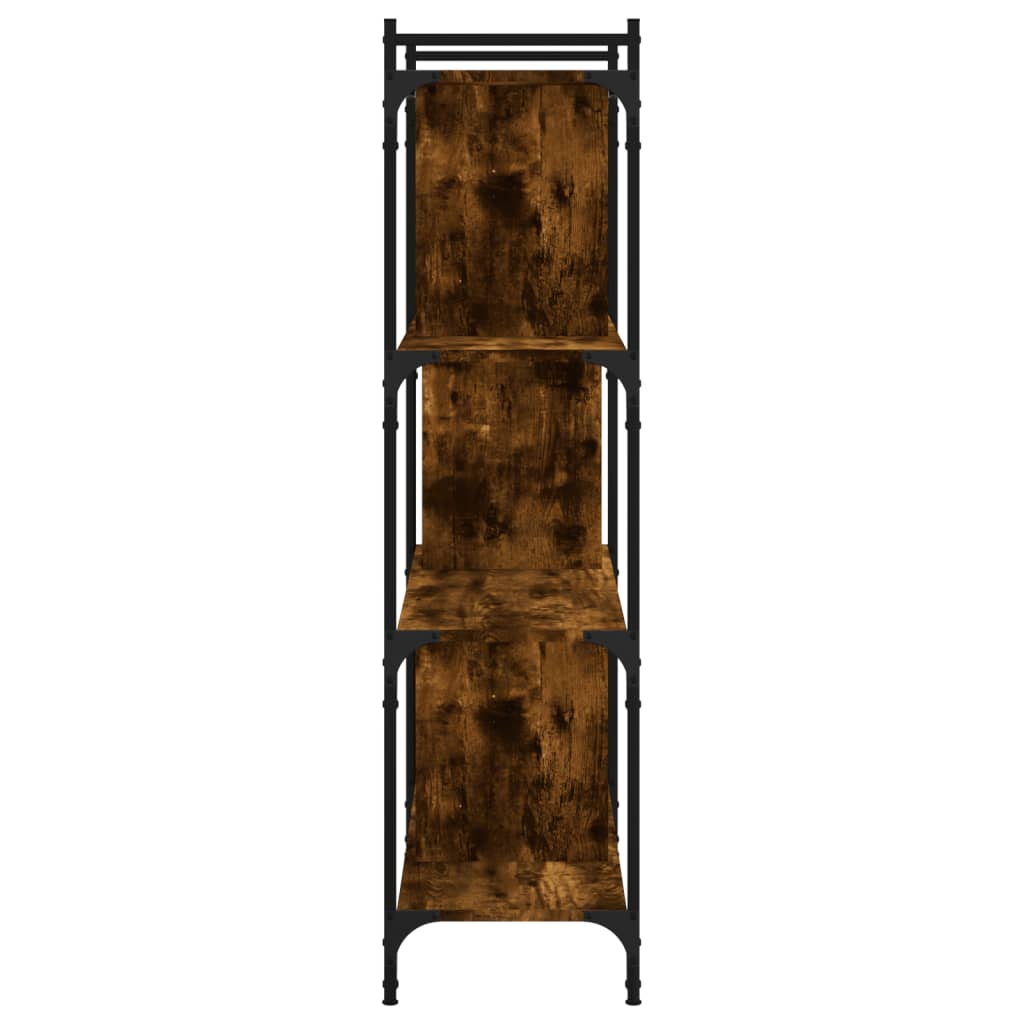 vidaXL Knygų spinta, 4 aukštų, dūminio ąžuolo, 76x32x123cm, mediena