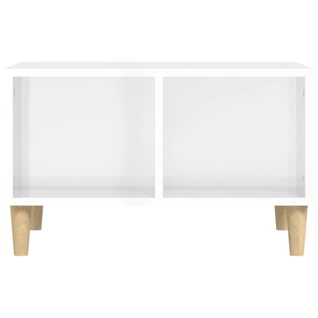 vidaXL Kavos staliukas, baltas, 60x50x36,5cm, mediena, blizgus