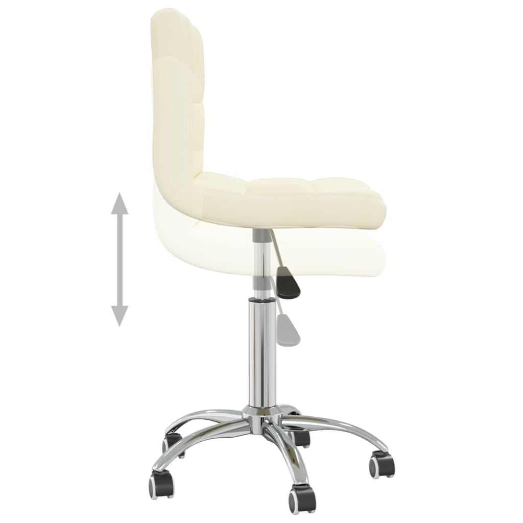 vidaXL Pasukama valgomojo kėdė, kreminės spalvos, audinys (334315)