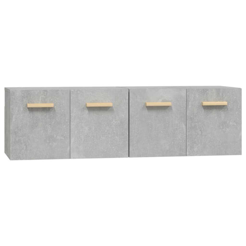 vidaXL Sieninės spintelės, 2vnt., betono pilkos, 60x36,5x35cm, mediena