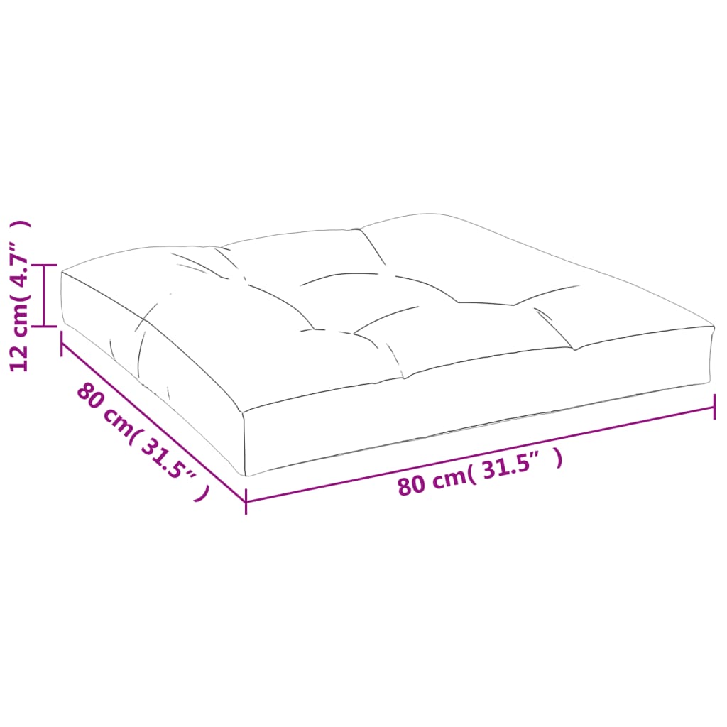 vidaXL Paletės pagalvėlė, 80x80x12cm, audinys, su lapais