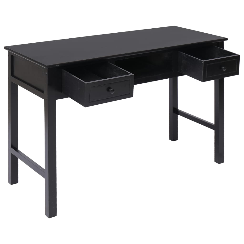 vidaXL Rašomasis stalas, juodos spalvos, 110x45x76 cm, mediena