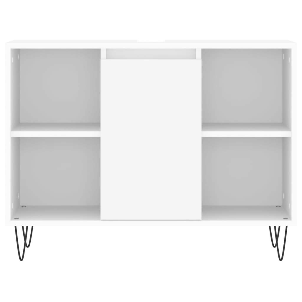 vidaXL Vonios baldų komplektas, 3 dalių, baltas, apdirbta mediena