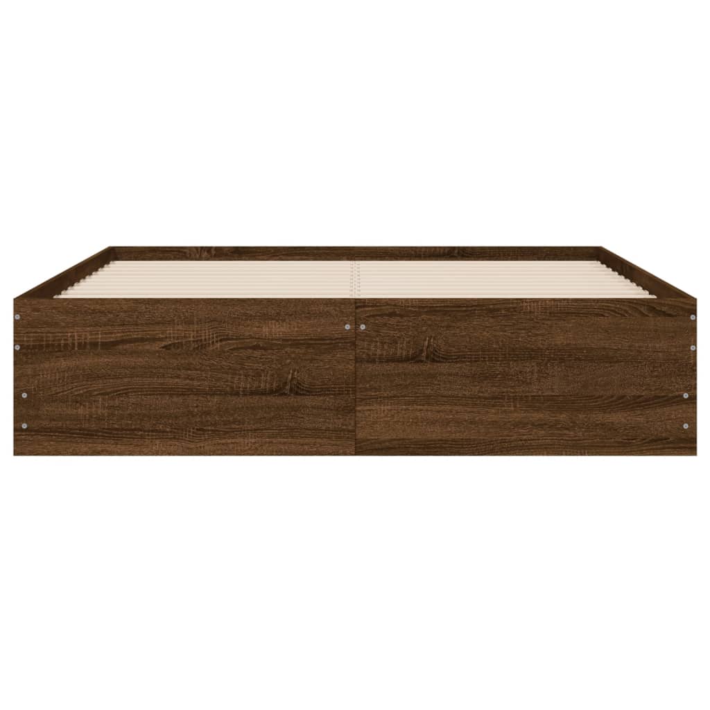 vidaXL Lovos rėmas su stalčiais, rudas ąžuolo, 120x190cm, mediena
