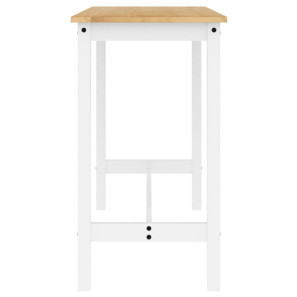 vidaXL Baro baldų komplektas, 5 dalių, baltas, pušies medienos masyvas