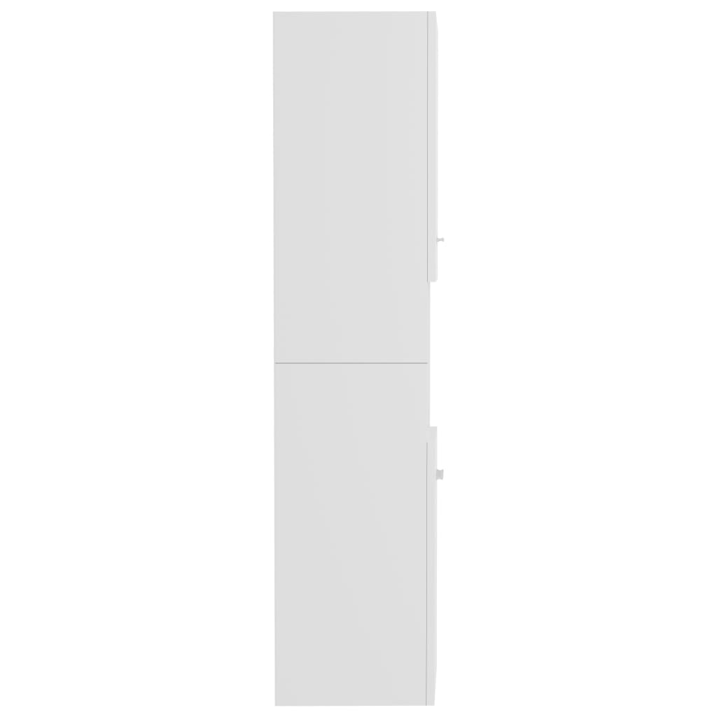 vidaXL Vonios kambario spintelė, balta, 30x30x130cm, MDP, ypač blizgi