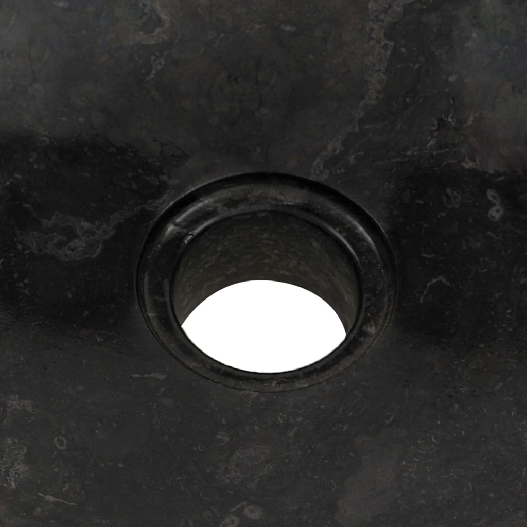 vidaXL Vonios spintelė su praustuvu, juodas, marmuras ir tikmedis