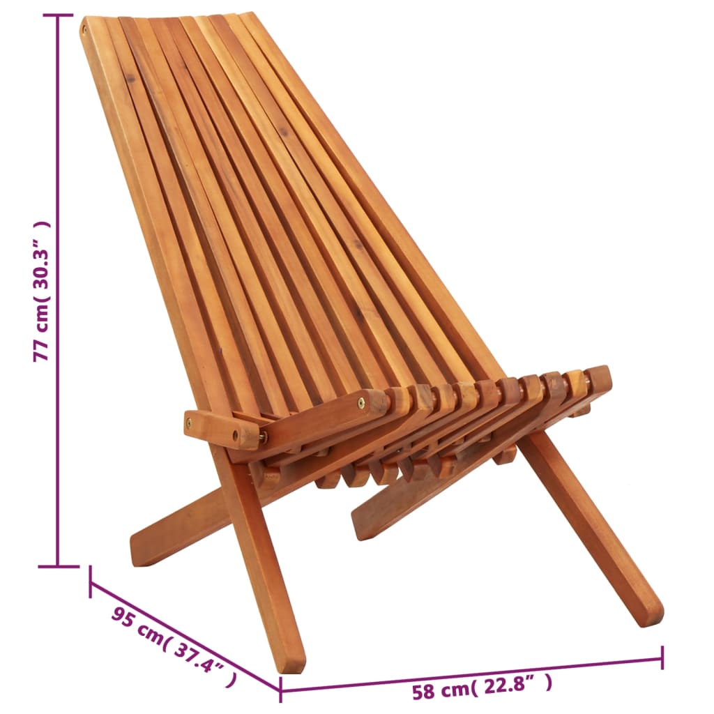 vidaXL Sulankstoma lauko polsio kėdė, akacijos medienos masyvas