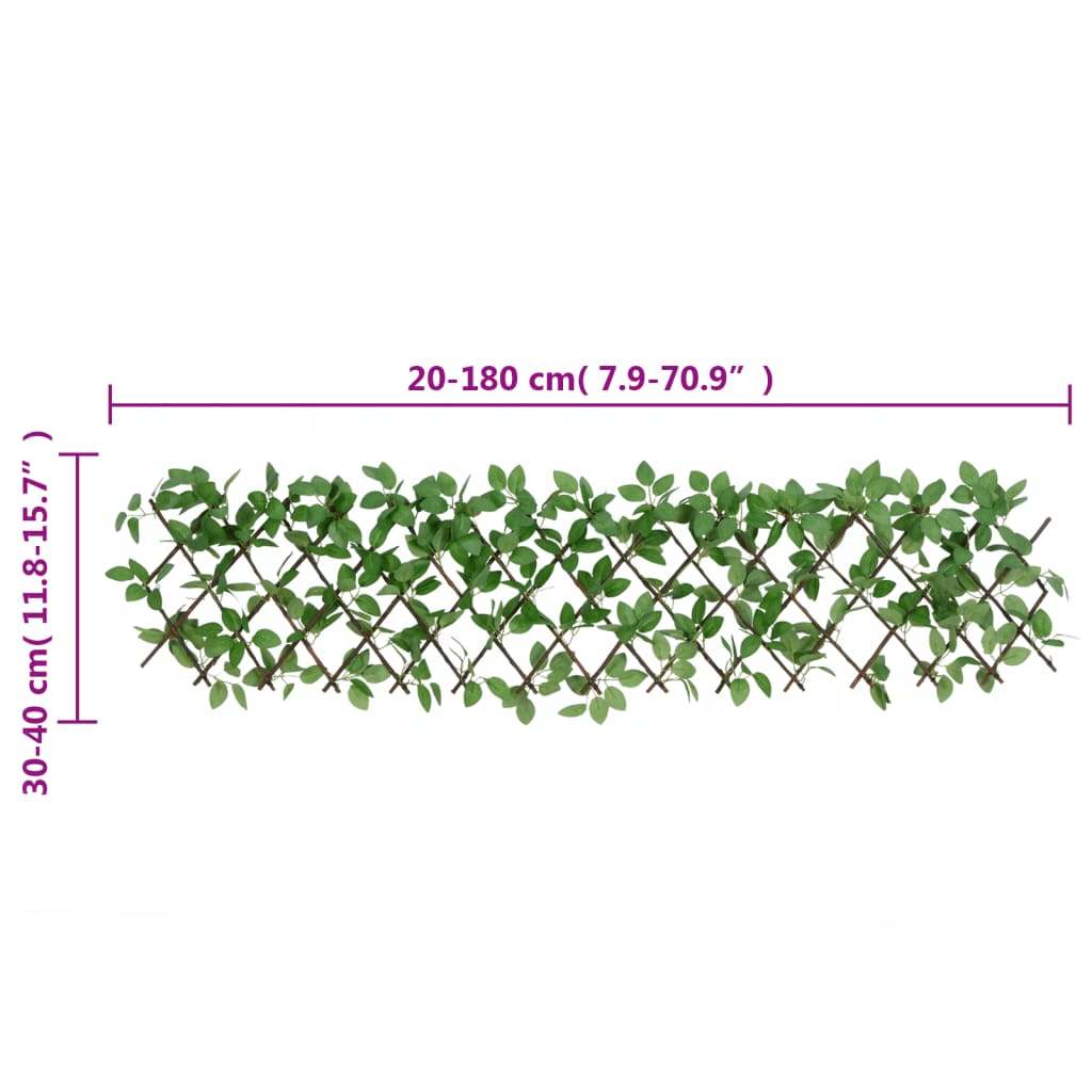 vidaXL Dirbtinės gebenės treliažai, 5vnt., žali, 180x30cm, prailginami