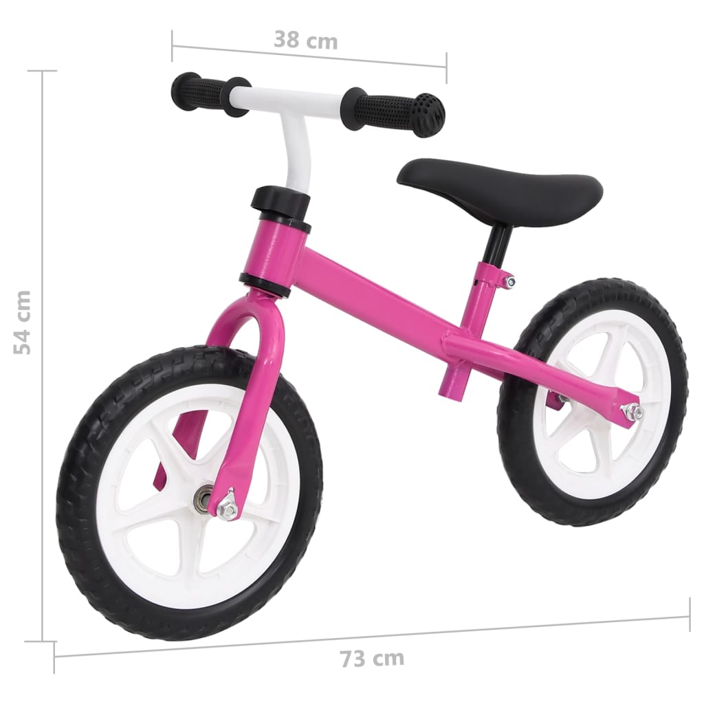 vidaXL Balansinis dviratukas, rožinės spalvos, 9,5 colių ratai
