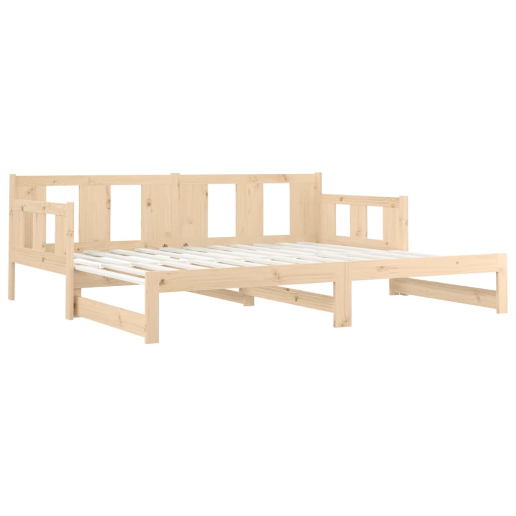 vidaXL Ištraukiama lova, 2x(90x200)cm, pušies medienos masyvas