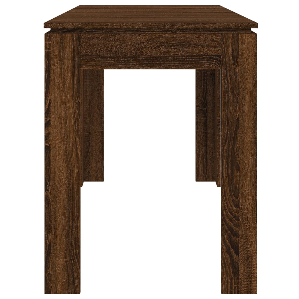vidaXL Valgomojo stalas, rudas ąžuolo, 120x60x76cm, apdirbta mediena