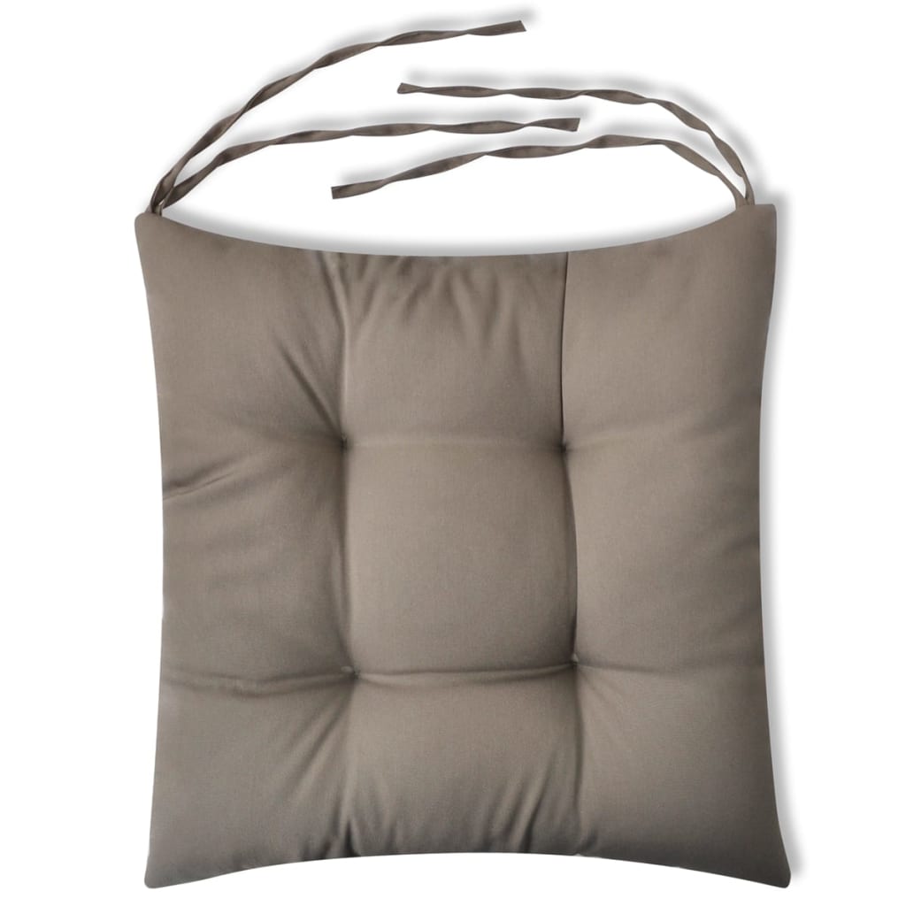 vidaXL Kėdės pagalvėlės, 4vnt., 40x40x8cm, ruda
