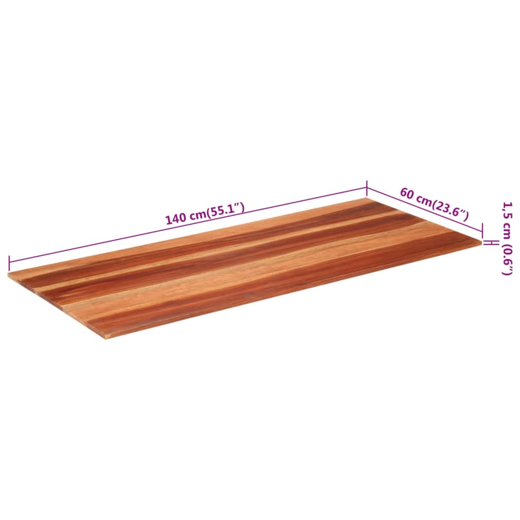 vidaXL Stalviršis, 60x140cm, akacijos medienos masyvas, 15–16mm