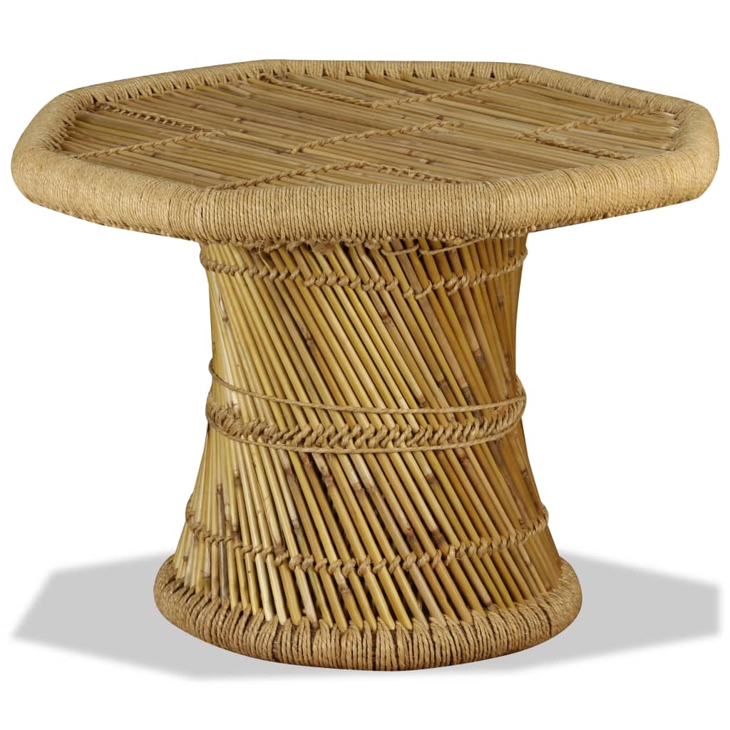 vidaXL Kavos staliukas, 60x60x45cm, bambukas, aštuonkampis