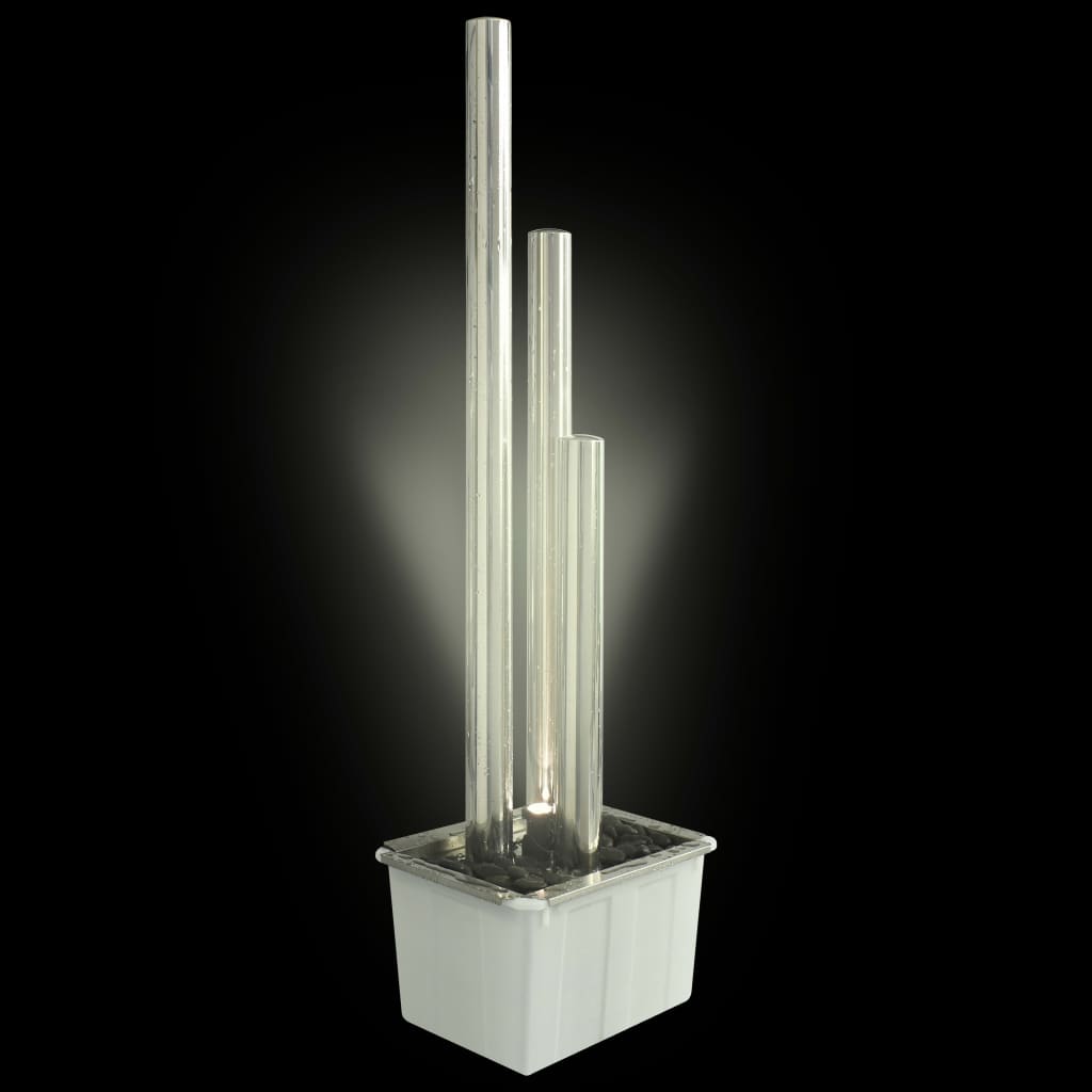 vidaXL Sodo fontanas, sidabrinis, 48x34x153cm, nerūdijantis plienas